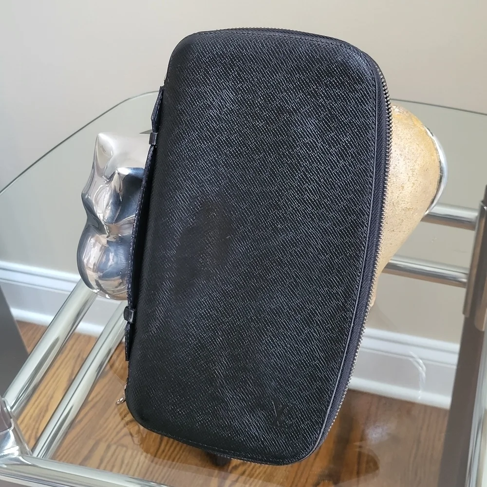 Louis Vuitton Full Zip Travel Case Organizer Atoll Ardoise Taiga Leather../COA